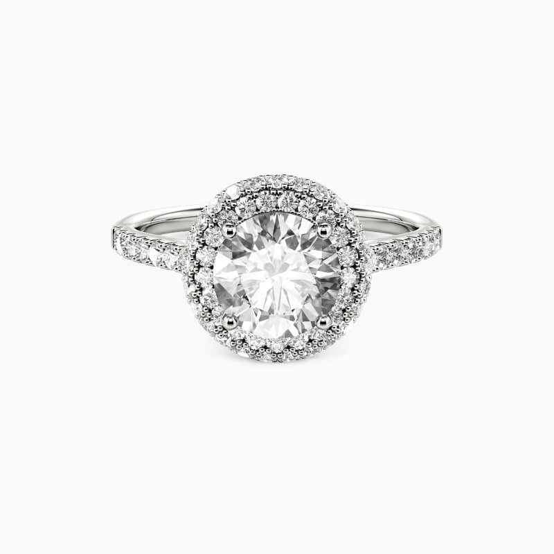 "You Are the One" Round Cut Halo Engagement Ring