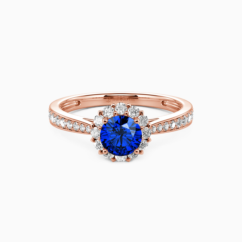 "Tu es mon tout" Bague de fiançailles halo taille ronde