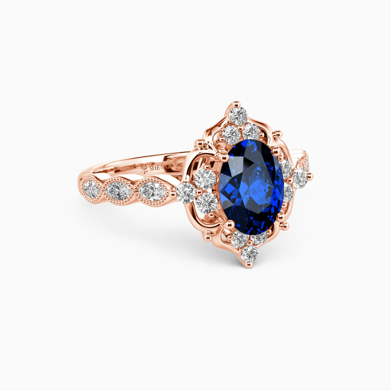 "My Aromatic World" Oval Cut Halo Engagement Ring