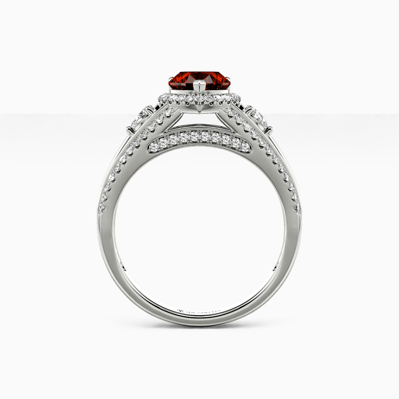 "Deep In Heart" Heart Cut Halo Engagement Ring