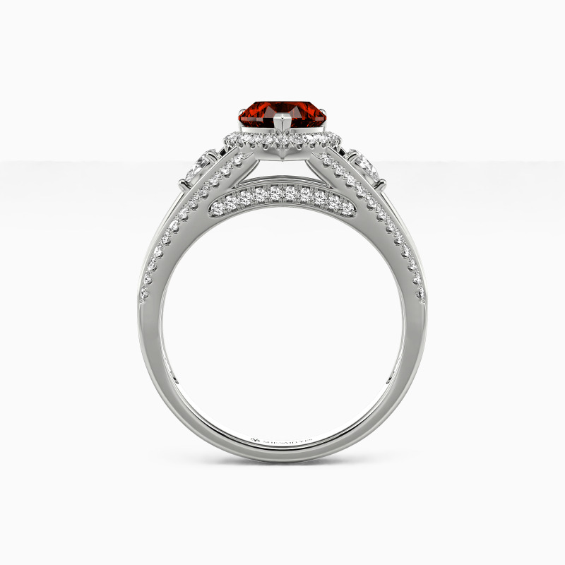 "Deep In Heart" Heart Cut Halo Engagement Ring