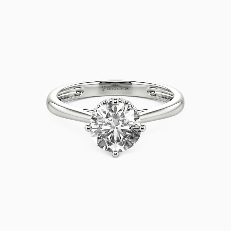 "Liebe & Geliebt werden" Rundschliff Halo Verlobungsring
