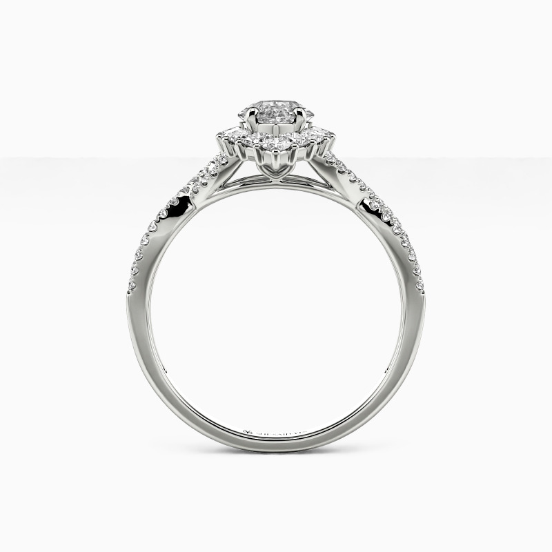 "Precious Love" Marquise Cut Halo Engagement Ring