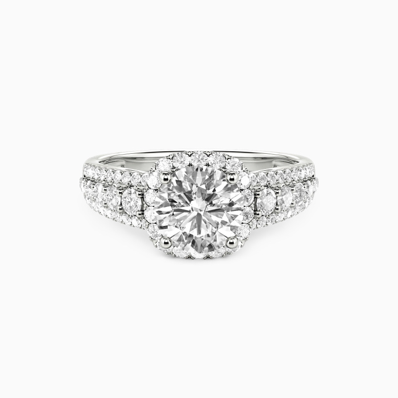 「愛情の暗号」1.0ct ダイヤ 指輪 ラウンドブリリアントカット ヘイロー 婚約指輪