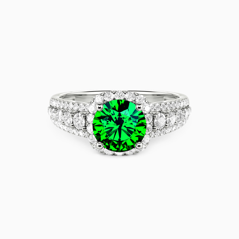 「愛情の暗号」Pt950/K18 ラウンドブリリアントカット ヘイロー 婚約指輪 1.0ct