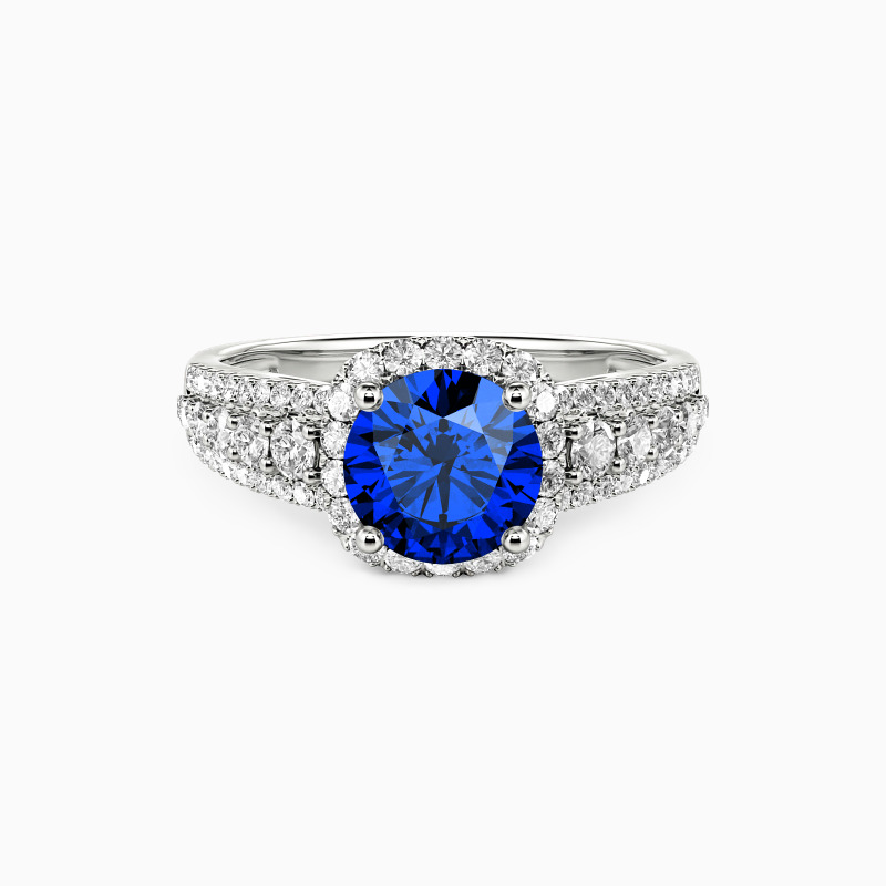 「愛情の暗号」Pt950/K18 ラウンドブリリアントカット ヘイロー 婚約指輪 1.0ct