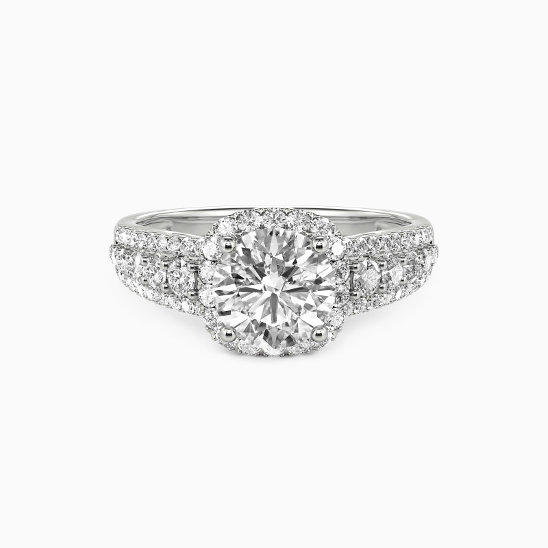 「愛情の暗号」1.0ct ダイヤ 指輪 ラウンドブリリアントカット ヘイロー 婚約指輪