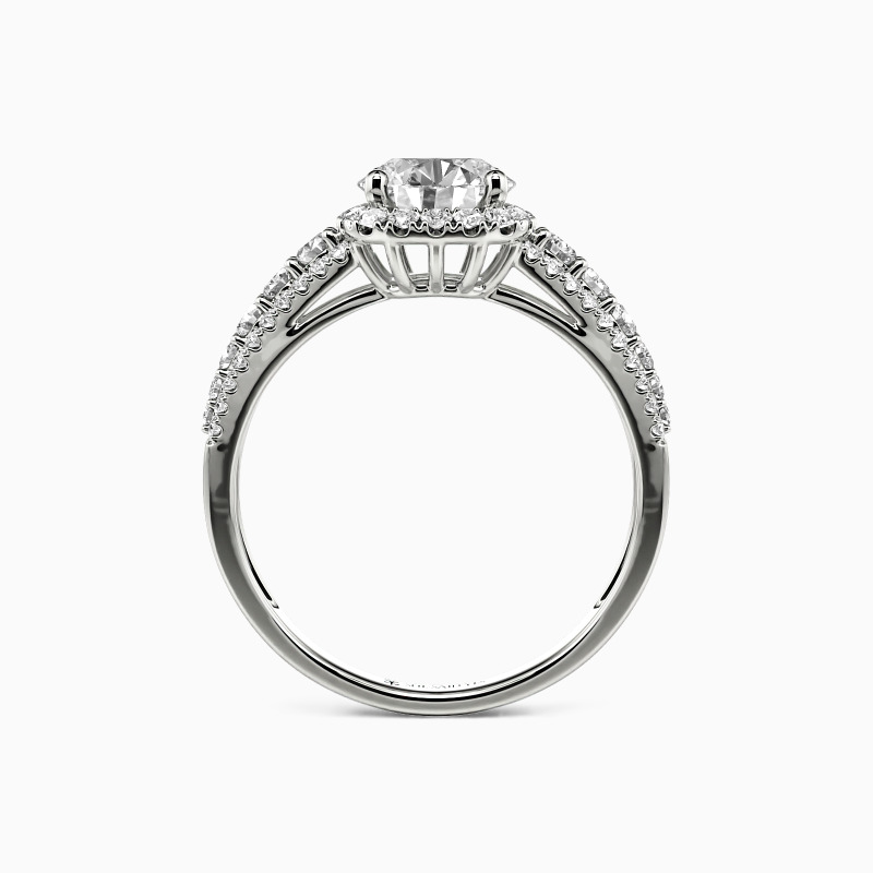 "Affectionate Password" Round Cut Halo Engagement Ring