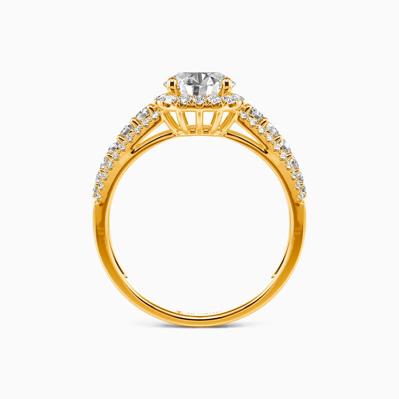 "Affectionate Password" Round Cut Halo Engagement Ring