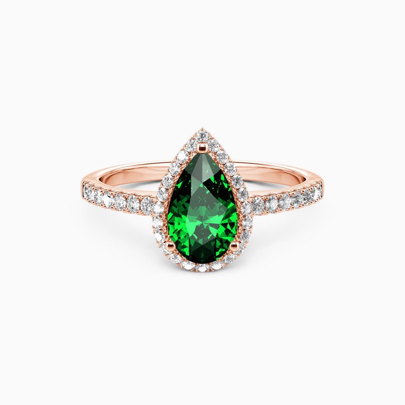 "With You by My Side" 2ct Pear Cut Halo Engagement Ring