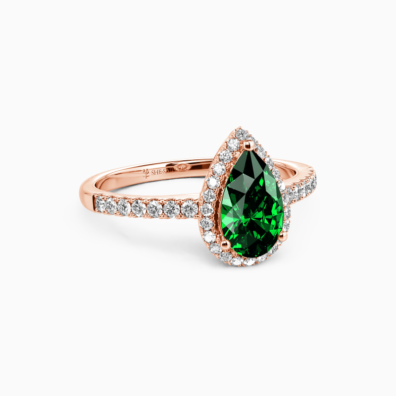 "With You by My Side" 2ct Pear Cut Halo Engagement Ring