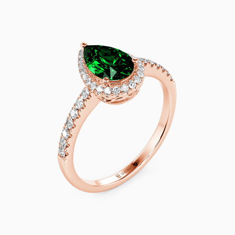"With You by My Side" 2ct Pear Cut Halo Engagement Ring