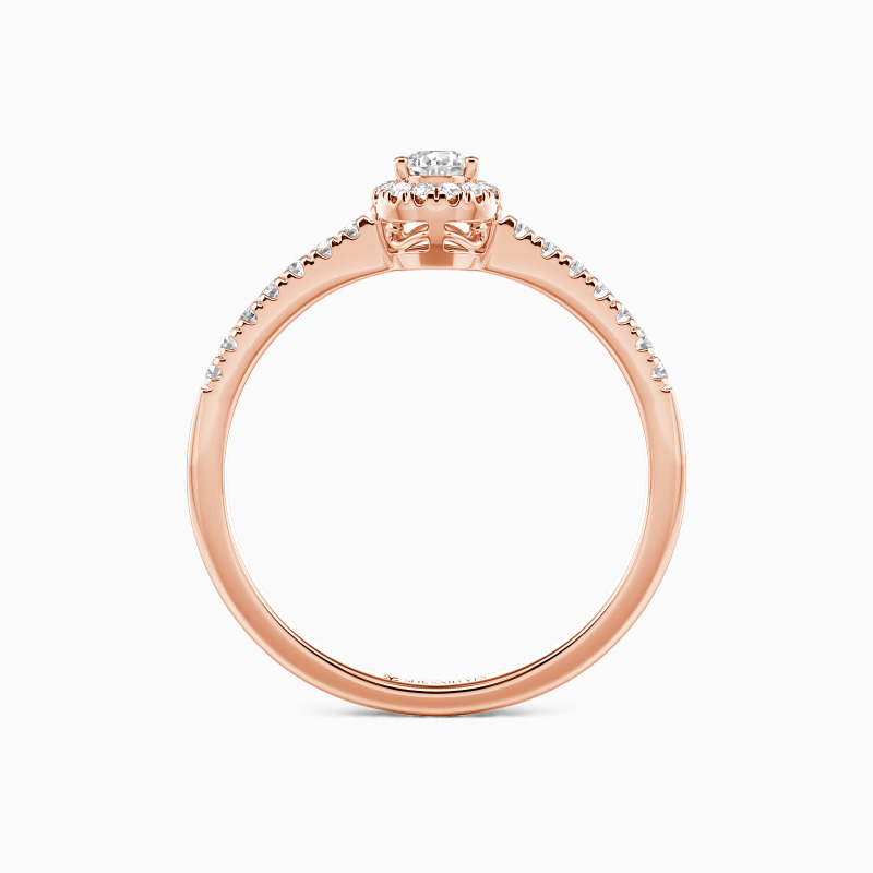 "Mit Dir an Meiner Seite" Halo Verlobungsring 0,8 ct Birnenschliff