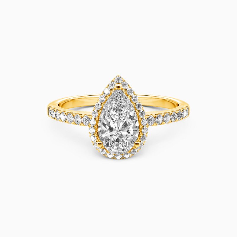 "With You by My Side" 1ct Pear Cut Halo Engagement Ring