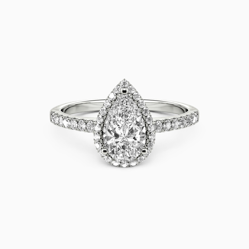 "With You by My Side" 1ct Pear Cut Halo Engagement Ring