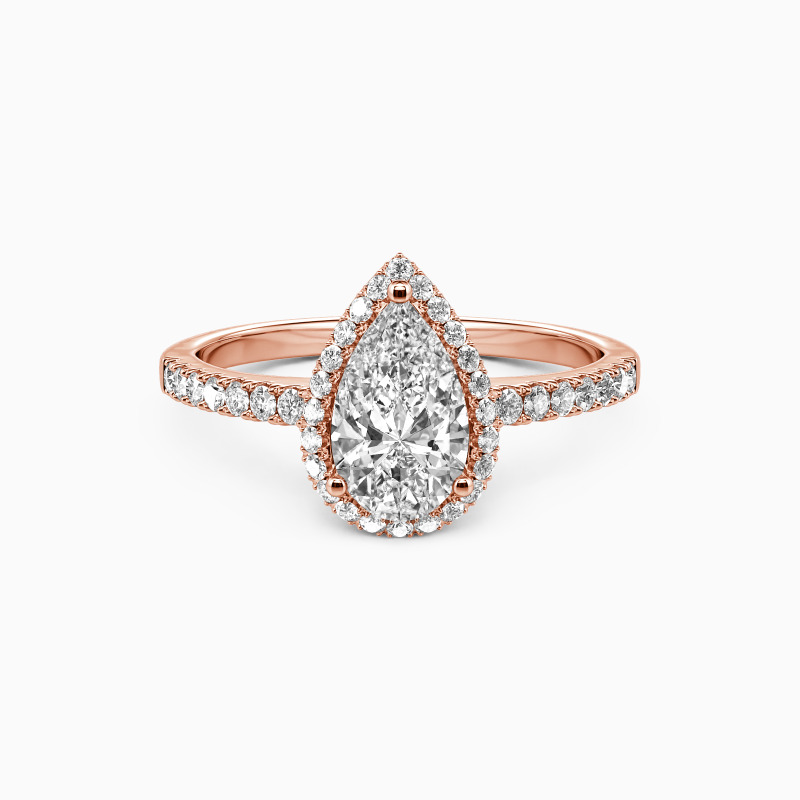 "With You by My Side" 1ct Pear Cut Halo Engagement Ring