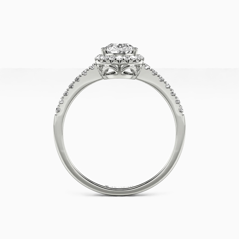 "Time After Time" Pear Cut Halo Engagement Ring