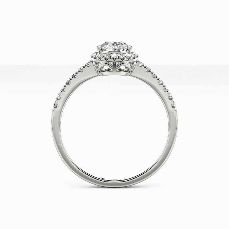 "With You by My Side" 1ct Pear Cut Halo Engagement Ring