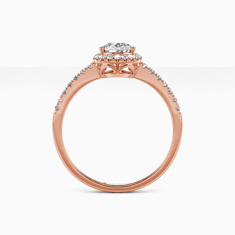 "With You by My Side" 1ct Pear Cut Halo Engagement Ring
