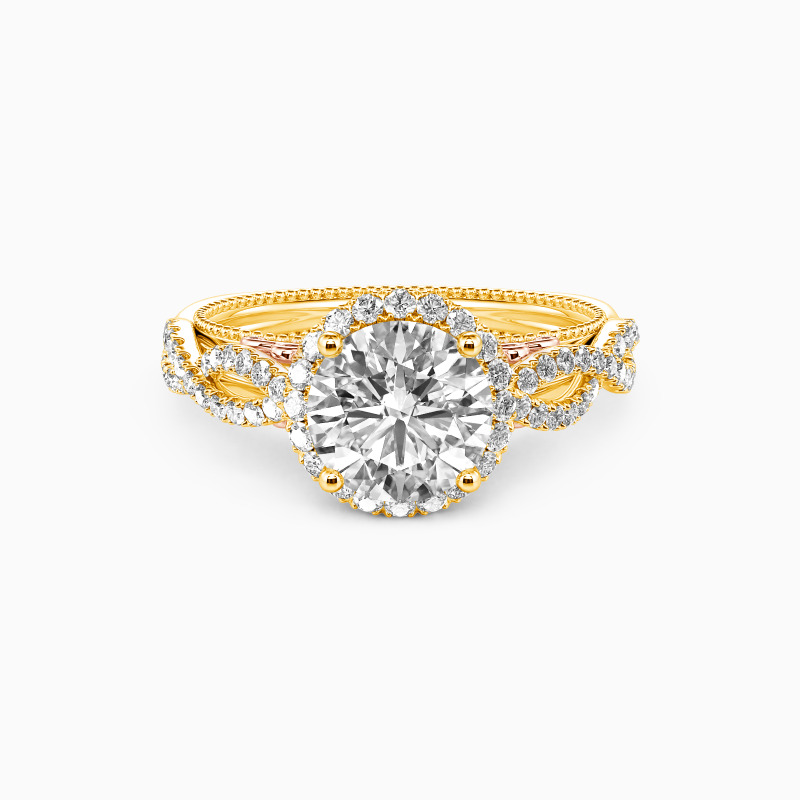 "Scent Of Love" Round Cut Halo Engagement Ring