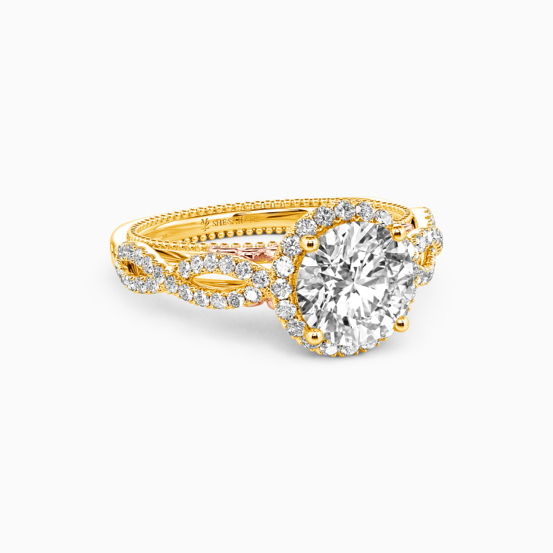 "Scent Of Love" Round Cut Halo Engagement Ring