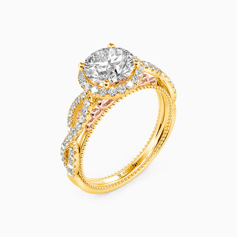 "Scent Of Love" Round Cut Halo Engagement Ring