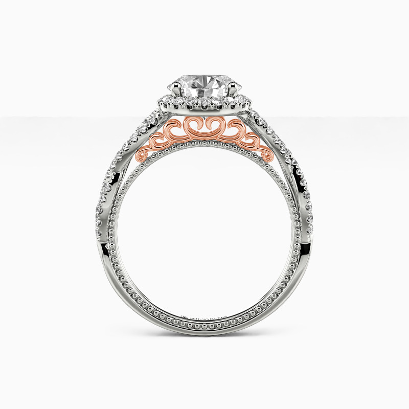 "Scent Of Love" Round Cut Halo Engagement Ring