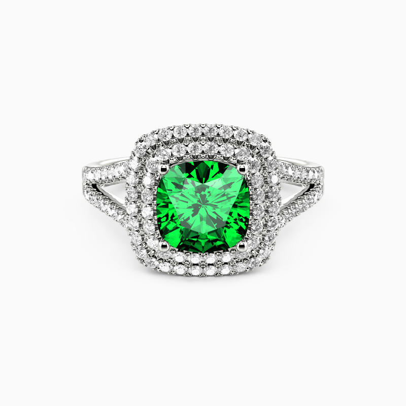 "Come Closer to Me" Cushion Cut Halo Engagement Ring