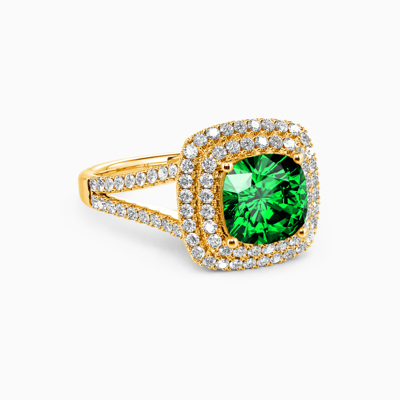 "Come Closer To Me" Cushion Cut Halo Engagement Ring