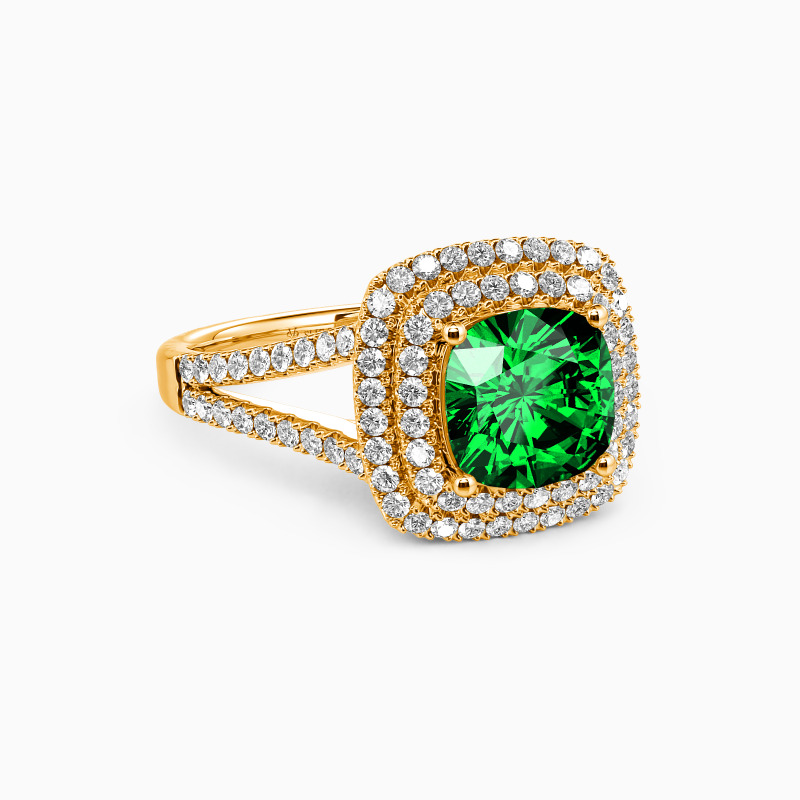 "Come Closer To Me" Cushion Cut Halo Engagement Ring