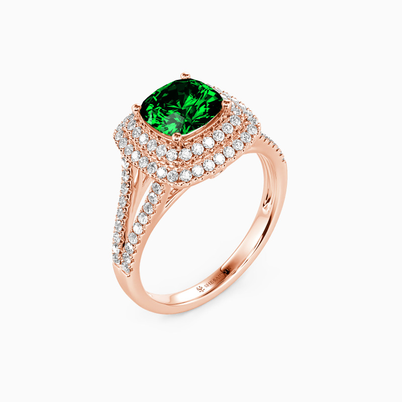 "Come Closer To Me" Cushion Cut Halo Engagement Ring