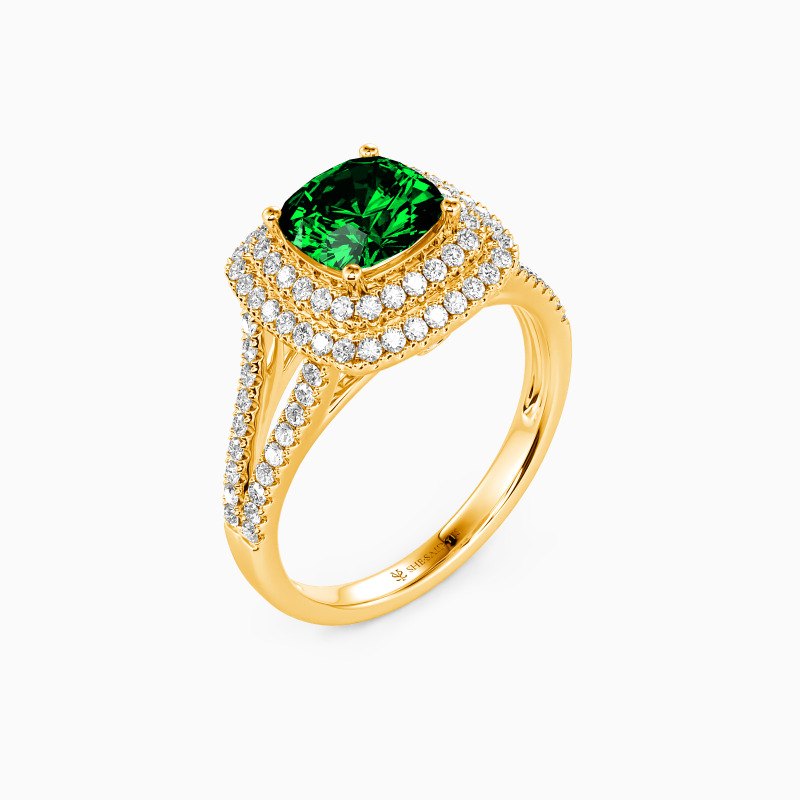 "Come Closer To Me" Cushion Cut Halo Engagement Ring