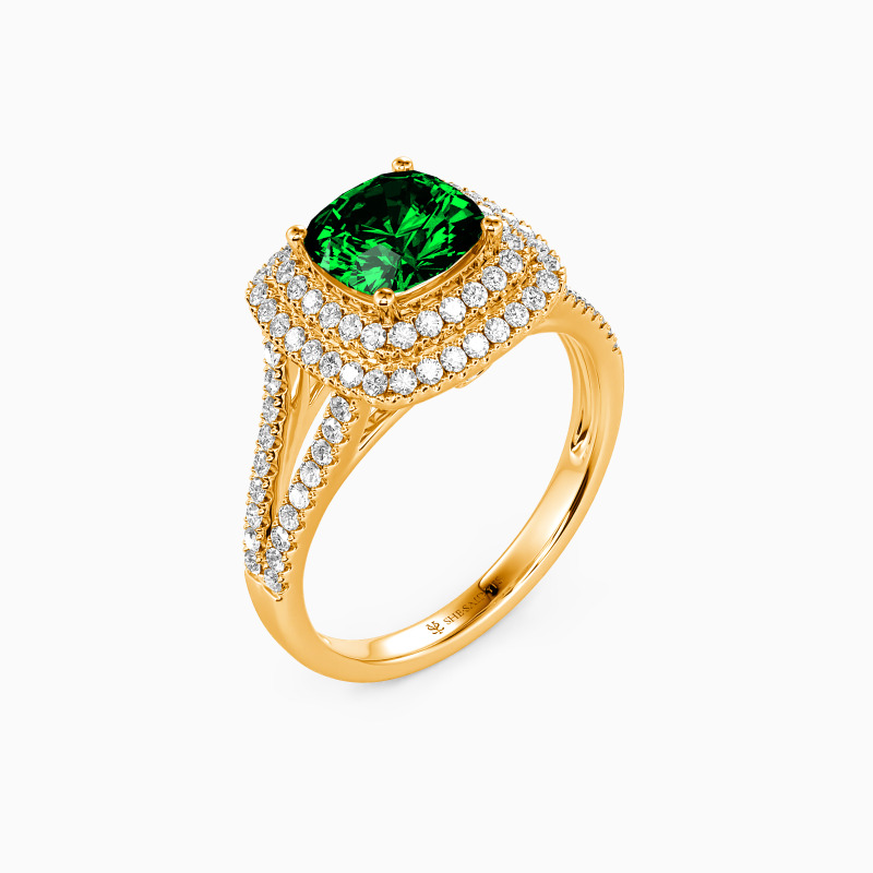 "Come Closer To Me" Cushion Cut Halo Engagement Ring