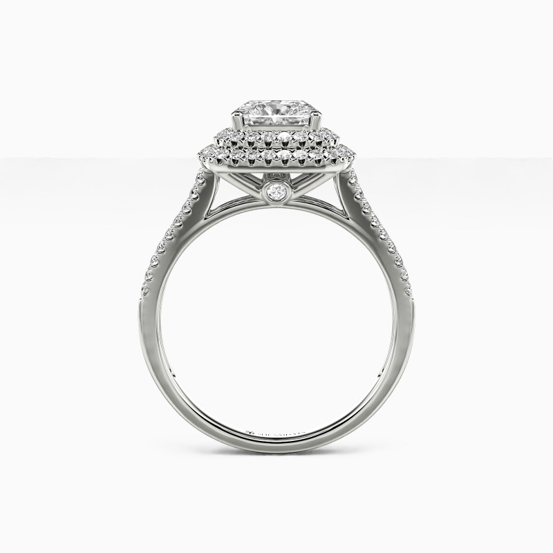 "Come Closer To Me" Cushion Cut Halo Engagement Ring