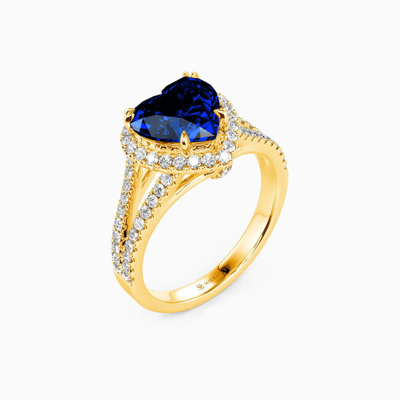 "Heart and Soul" 1ct Heart Cut Halo Engagement Ring
