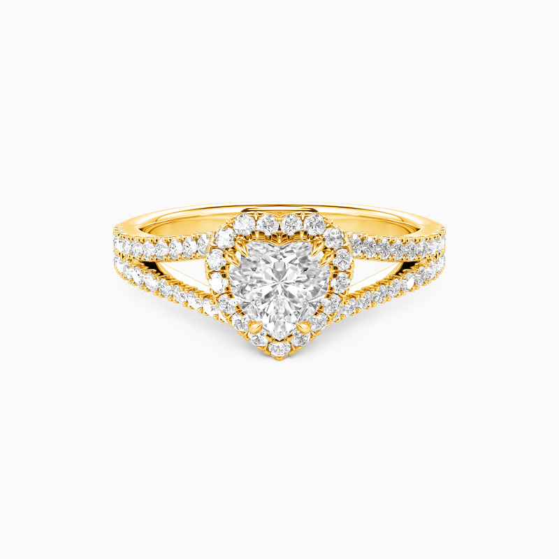 "Heart and Soul" 0.5ct Heart Cut Halo Engagement Ring