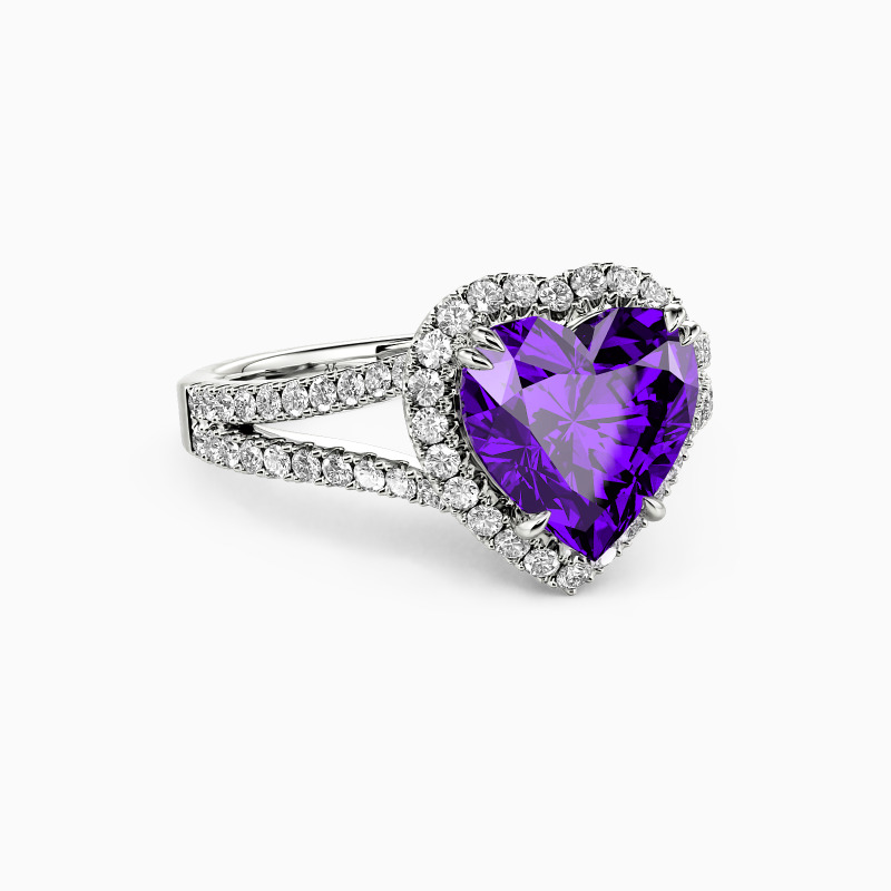"Heart and Soul" Heart Cut Halo Engagement Ring