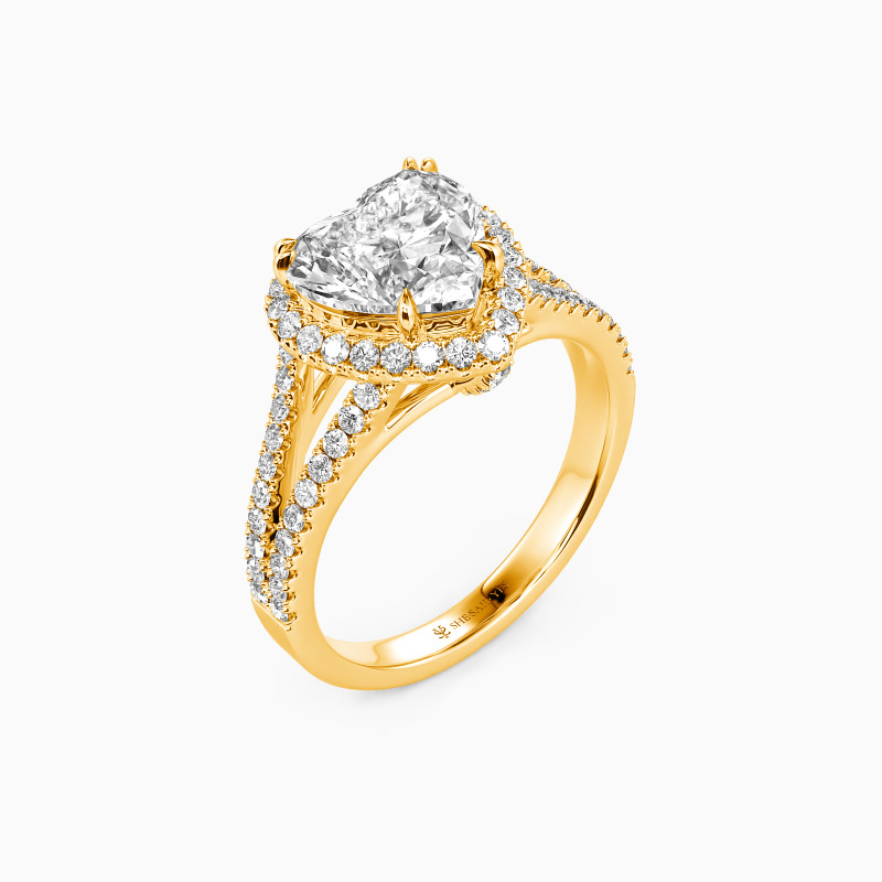 "Heart and Soul" 2ct Heart Cut Halo Engagement Ring