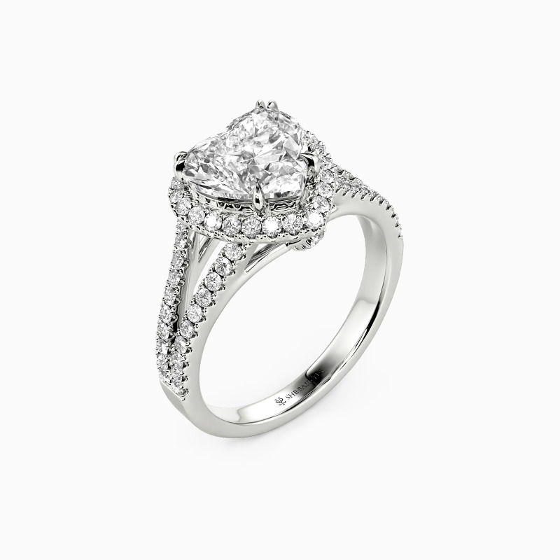"Heart and Soul" 2ct Heart Cut Halo Engagement Ring