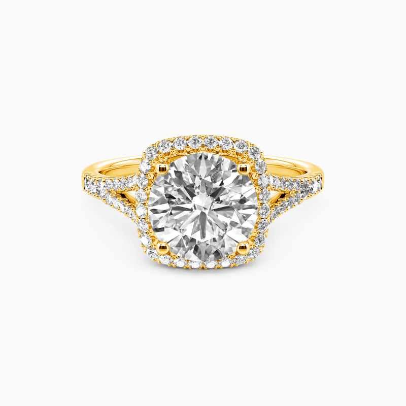 "Give Yourself To Me" Round Cut Halo Engagement Ring