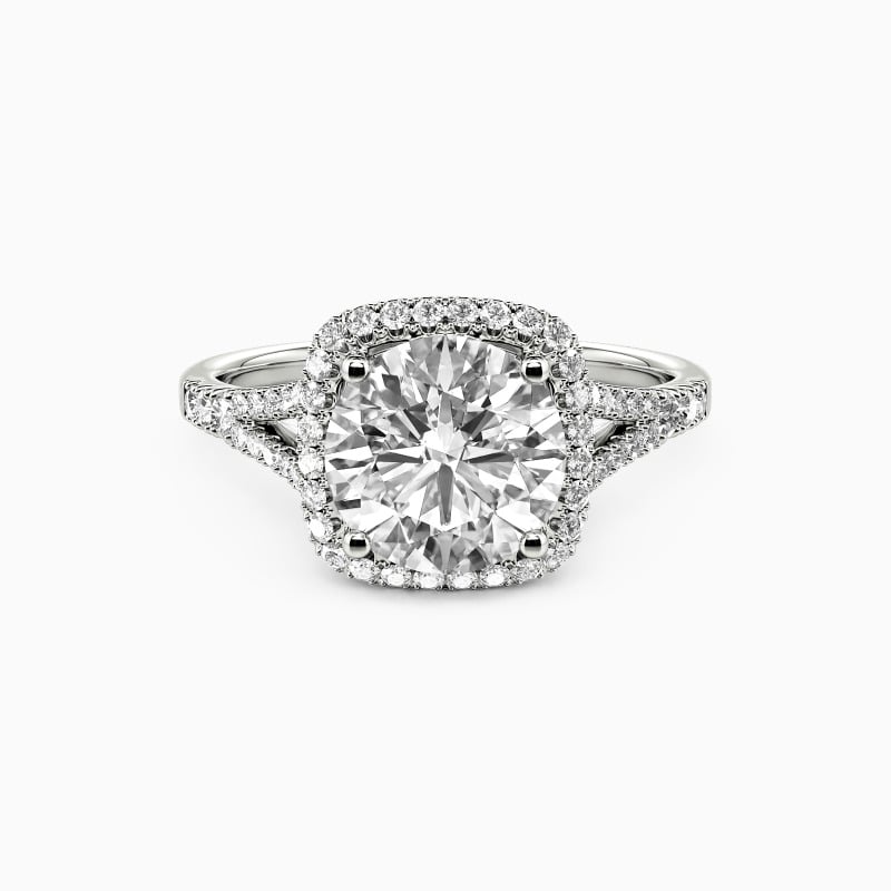 "Give Yourself To Me" Round Cut Halo Engagement Ring