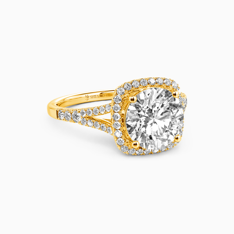 "Give Yourself To Me" Round Cut Halo Engagement Ring
