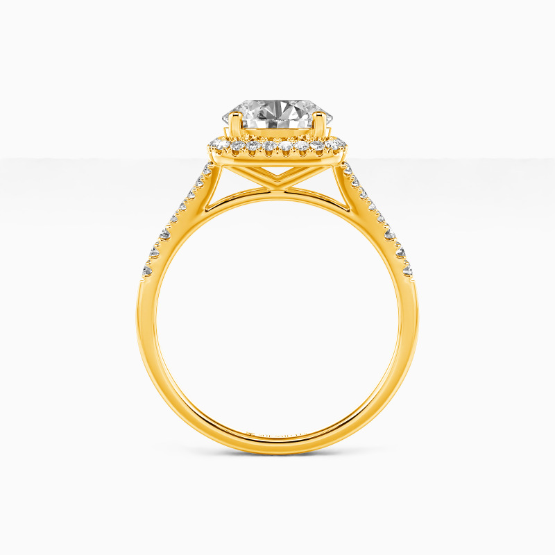 "Give Yourself To Me" Round Cut Halo Engagement Ring