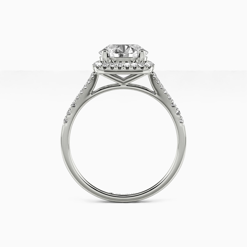 "Give Yourself To Me" Round Cut Halo Engagement Ring