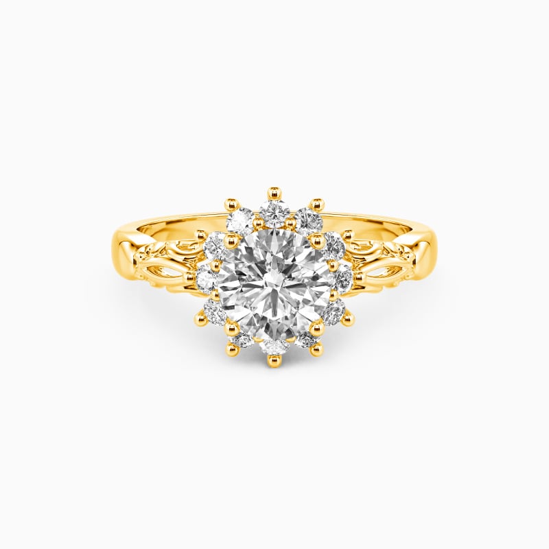 "Balmy You" Round Cut Halo Engagement Ring