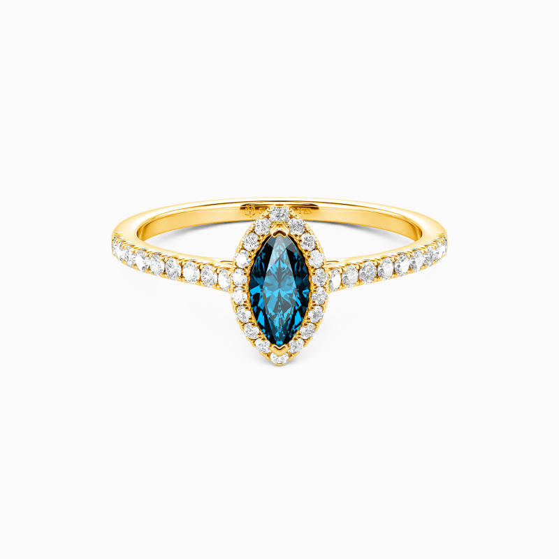 "Mon Véritable Amour" Bague de fiançailles Halo 0,3 ct taille Marquise