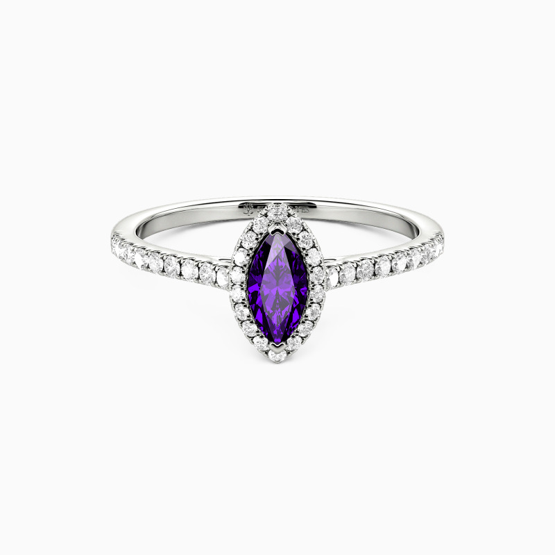 "Mon Véritable Amour" Bague de fiançailles Halo 0,3 ct taille Marquise