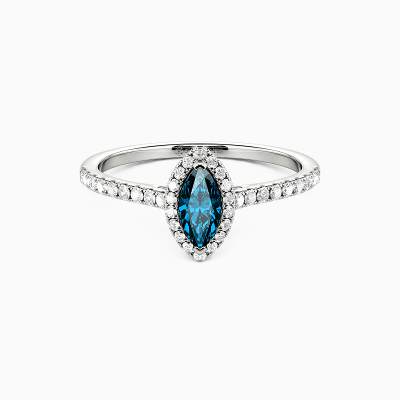 "Mon Véritable Amour" Bague de fiançailles Halo 0,3 ct taille Marquise