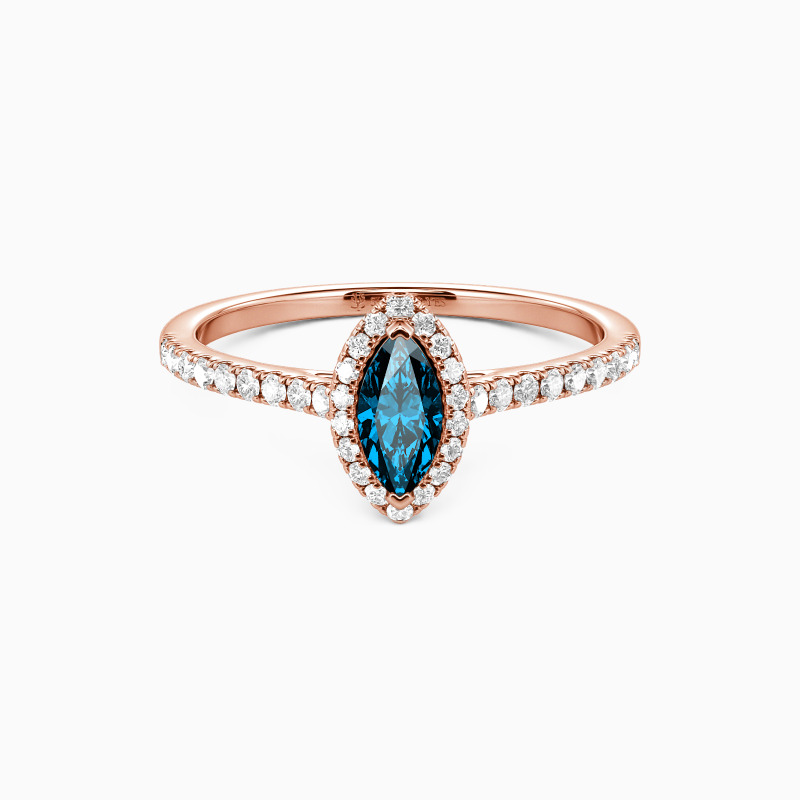 "Mon Véritable Amour" Bague de fiançailles Halo 0,3 ct taille Marquise