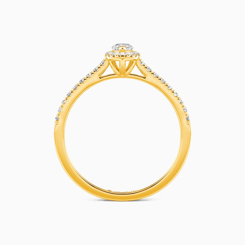 "Meine Wahre Liebe" Halo Verlobungsring 0,5 ct Marquisenschliff